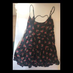 Brandy Melville Black Floral Summer Dress One Size